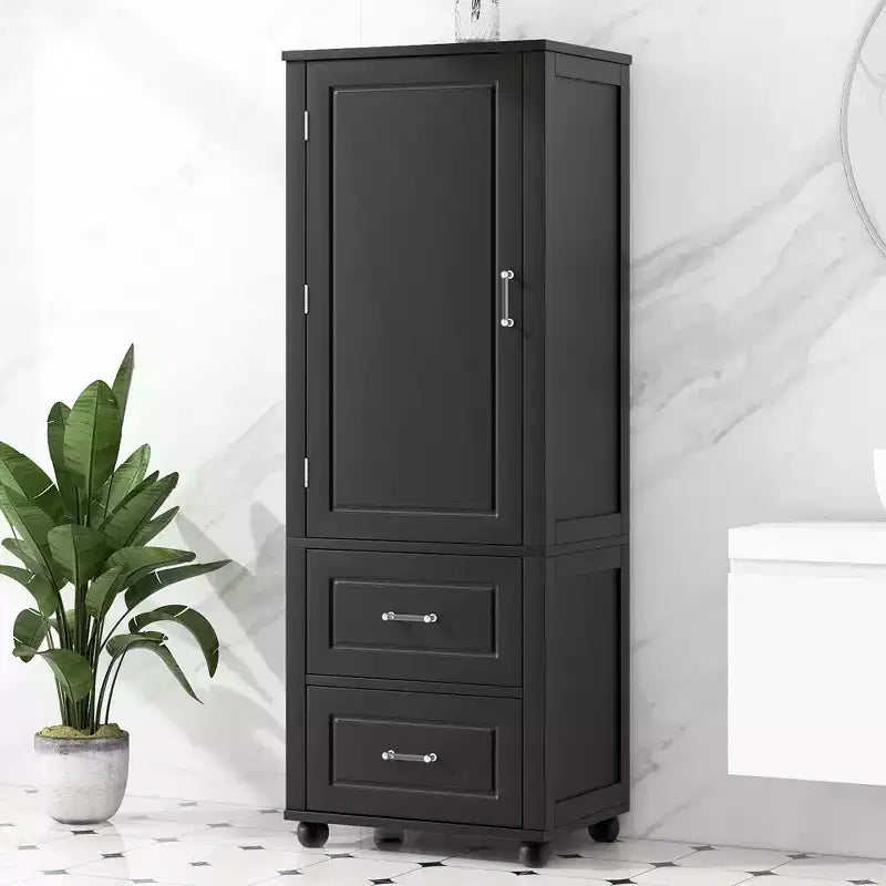 Mobile contenitore da bagno, mobile contenitore indipendente con due cassetti e ripiano regolabile