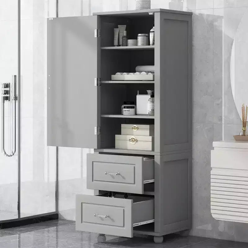 Mobile contenitore da bagno, mobile contenitore indipendente con due cassetti e ripiano regolabile