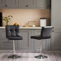 Set di 4 sgabelli da bar girevoli regolabili: sgabelli in pelle PU ad altezza da bancone con schienale quadrato e seduta imbottita (cucina/bar moderno)