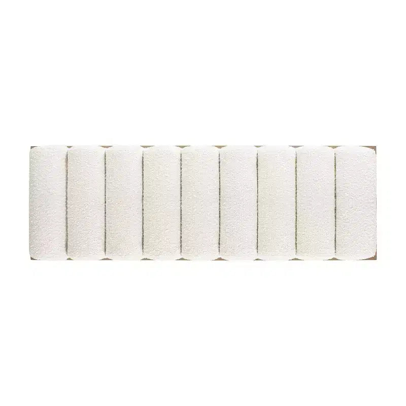 Panca imbottita moderna d'accento, bouclé bianco avorio