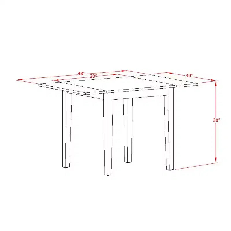 Tavolo rettangolare 30X48 con 2 ribalte