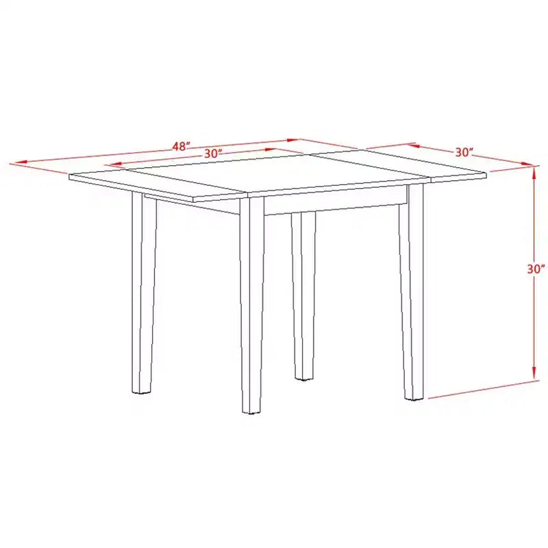 Tavolo rettangolare 30X48 con 2 ribalte