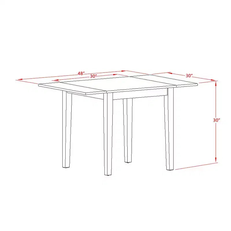 Tavolo rettangolare 30X48 con 2 ribalte
