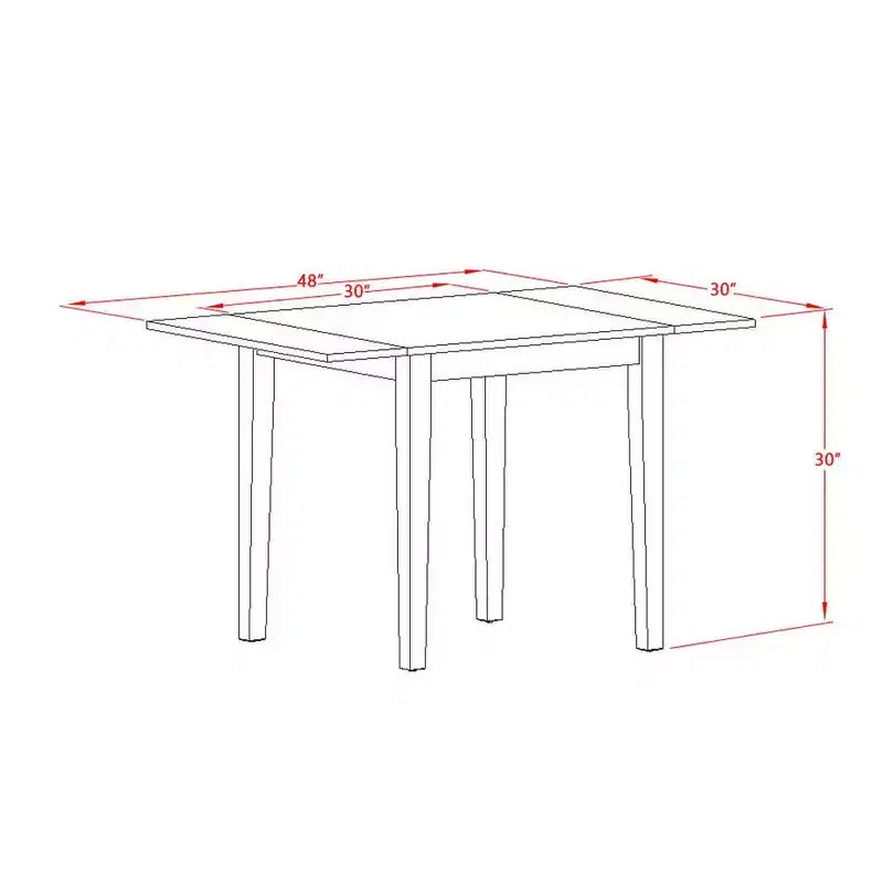 Tavolo rettangolare 30X48 con 2 ribalte