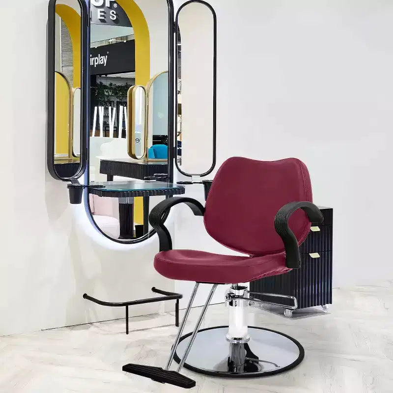 Fotel barberski, fotel fryzjerski z pompą hydrauliczną i obrotem o 360 stopni