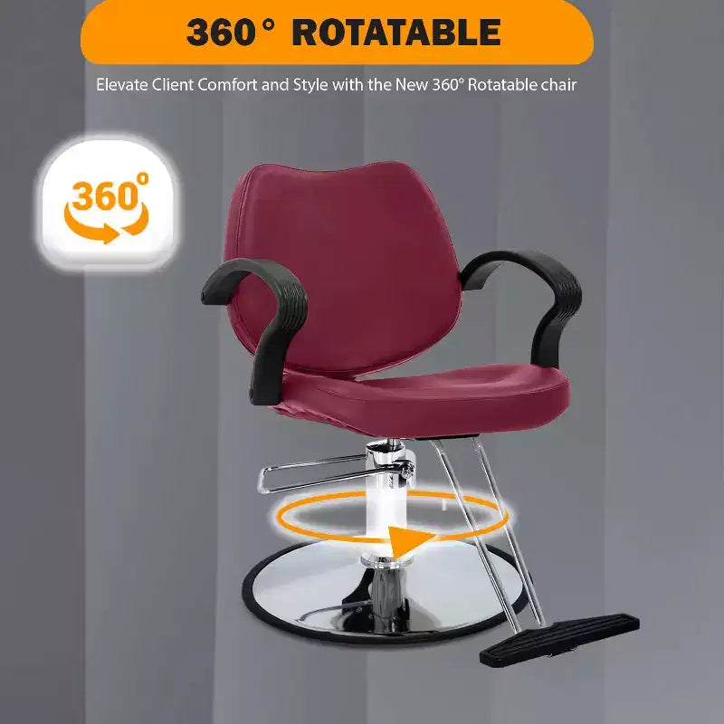 Fotel barberski, fotel fryzjerski z pompą hydrauliczną i obrotem o 360 stopni
