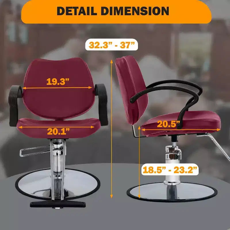 Fotel barberski, fotel fryzjerski z pompą hydrauliczną i obrotem o 360 stopni