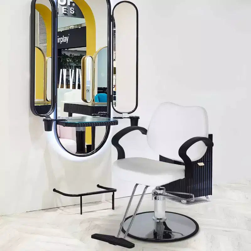 Fotel barberski, fotel fryzjerski z pompą hydrauliczną i obrotem o 360 stopni