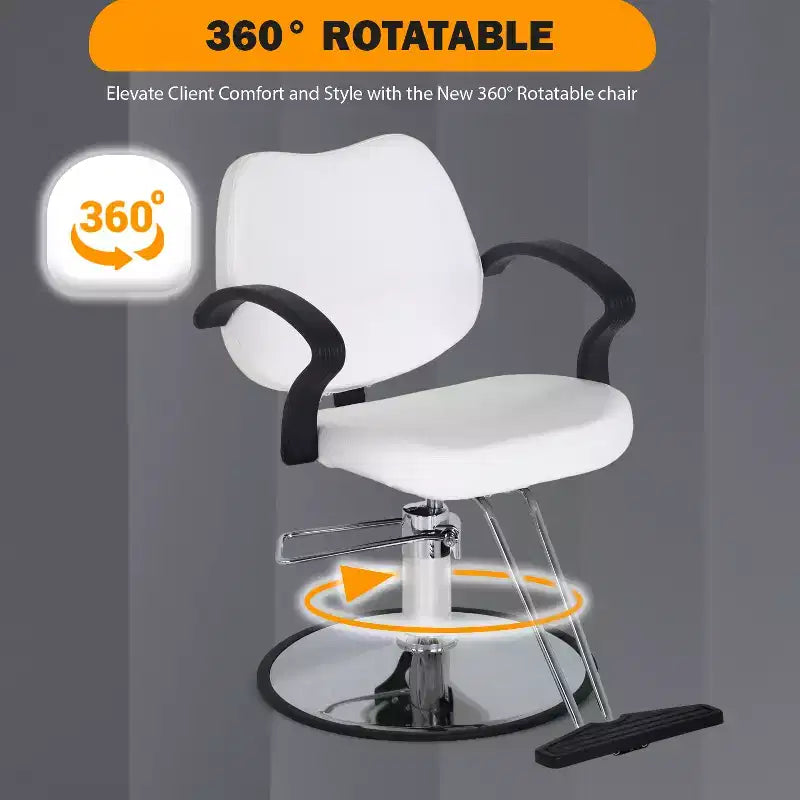Fotel barberski, fotel fryzjerski z pompą hydrauliczną i obrotem o 360 stopni