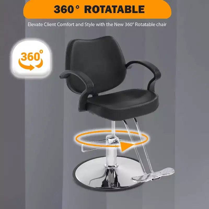Fotel barberski, fotel fryzjerski z pompą hydrauliczną i obrotem o 360 stopni