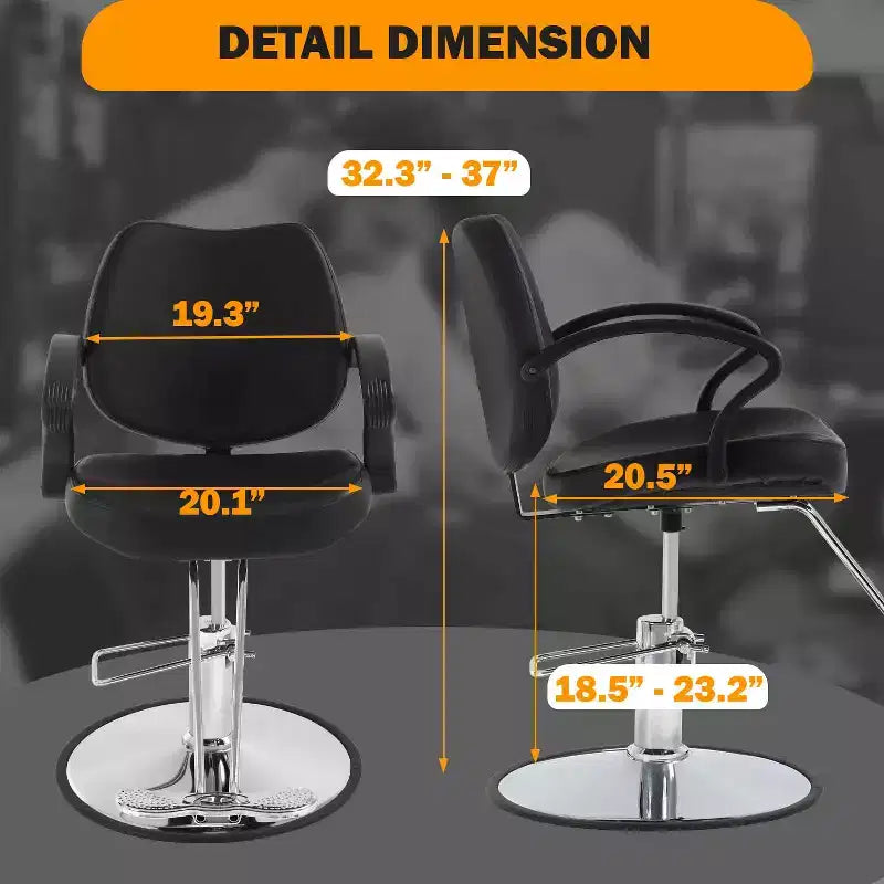 Fotel barberski, fotel fryzjerski z pompą hydrauliczną i obrotem o 360 stopni