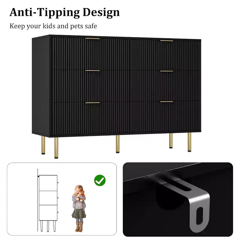 Cassettiera per camera da letto, cassettiera moderna a 6 cassetti, organizer in legno con cassetti per camera da letto, soggiorno, corridoio e ingresso