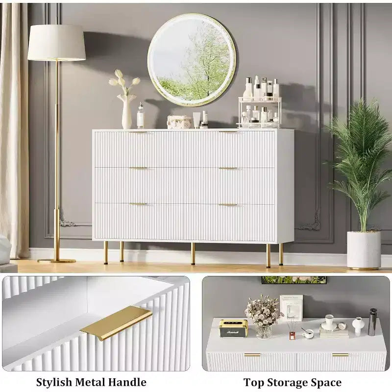 Cassettiera per camera da letto, cassettiera moderna a 6 cassetti, organizer in legno con cassetti per camera da letto, soggiorno, corridoio e ingresso