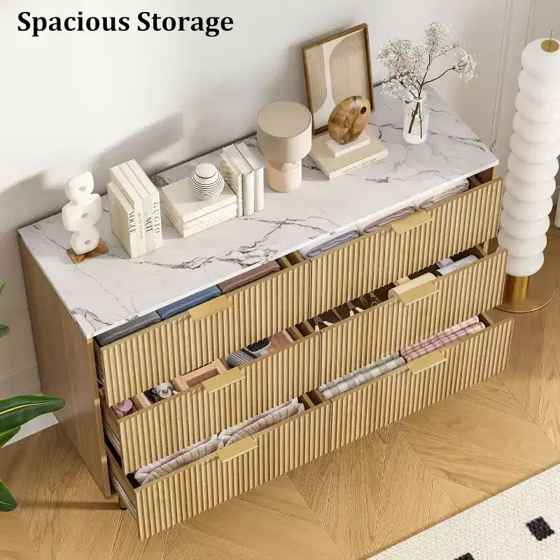 Cassettiera per camera da letto, cassettiera moderna a 6 cassetti, organizer in legno con cassetti per camera da letto, soggiorno, corridoio e ingresso