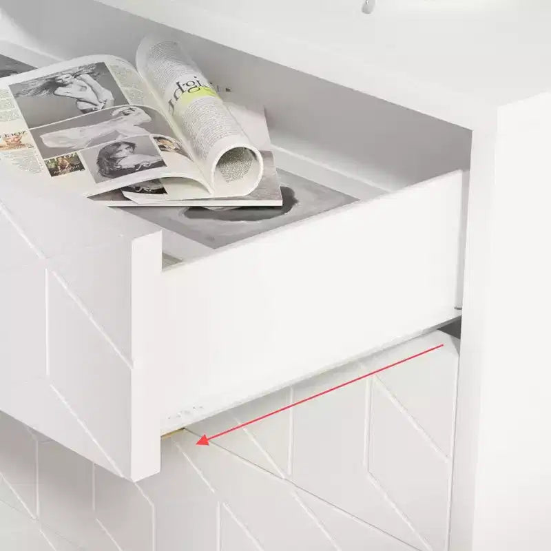 Gabinete de almacenamiento con cajones, cómoda para dormitorio, organizador de 53.5 con tiradores y patas metálicas
