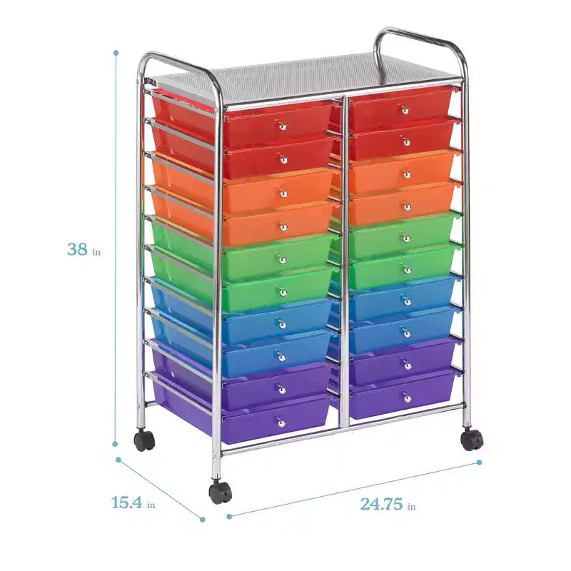 Carrello contenitore mobile multiuso per l'uso quotidiano con 20 cassetti, organizer per bricolage