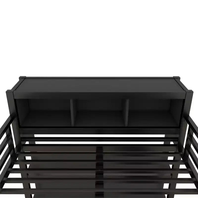 Letto a soppalco Full/Queen con armadio e scrivania a L, letto a castello in metallo resistente con contenitore, letto a soppalco alto per ragazzi e adulti