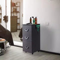 Carrello trolley da salone con ruote, 3 cassetti, portautensili laterali