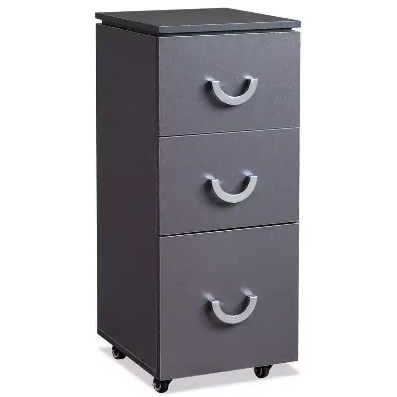 Carrello trolley da salone con ruote, 3 cassetti, portautensili laterali
