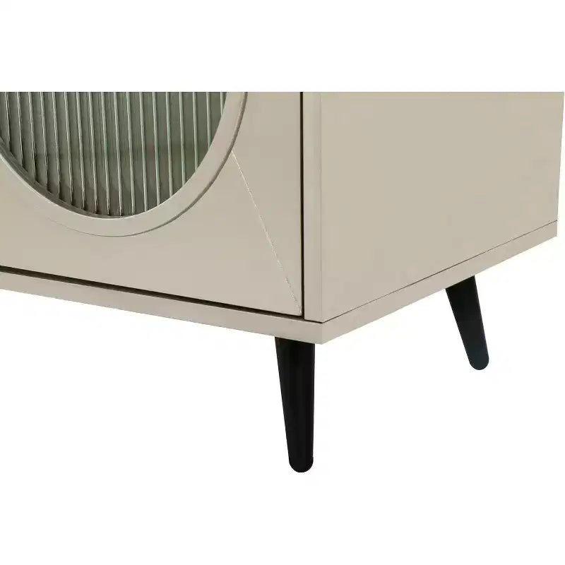 Credenza in legno dorato e vetro con quattro ante