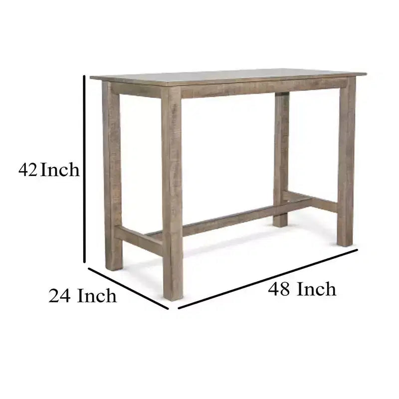 Mesa de comedor de altura de bar | superficie rectangular de 48 | madera de caoba
