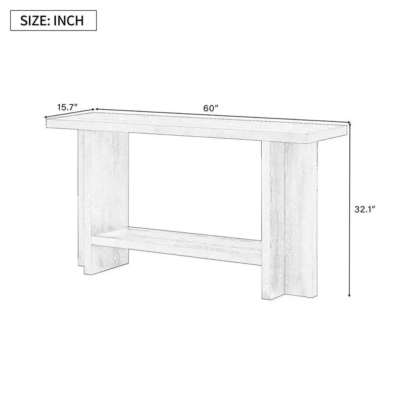 Tavoli consolle per ingresso, grande tavolo consolle in legno da divano dietro il divano, con gambe dal design a T per soggiorno e ingresso