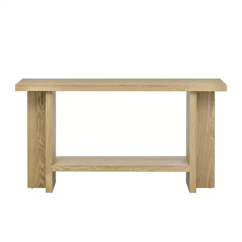 Tavoli consolle per ingresso, grande tavolo consolle in legno da divano dietro il divano, con gambe dal design a T per soggiorno e ingresso