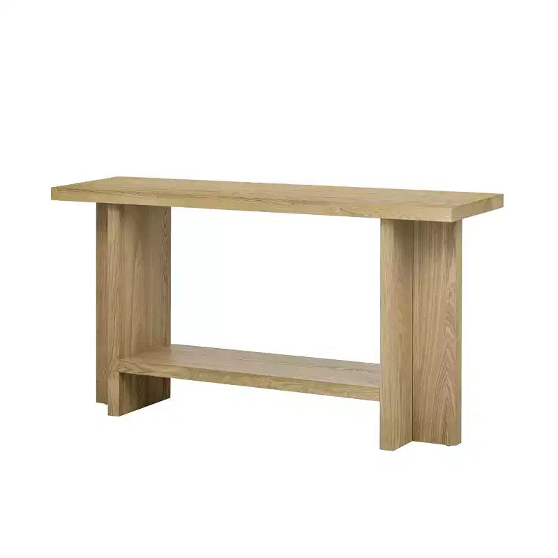 Tavoli consolle per ingresso, grande tavolo consolle in legno da divano dietro il divano, con gambe dal design a T per soggiorno e ingresso