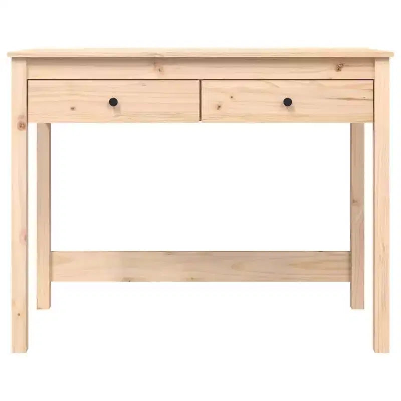 Escritorio rectangular mediano de madera natural maciza de pino