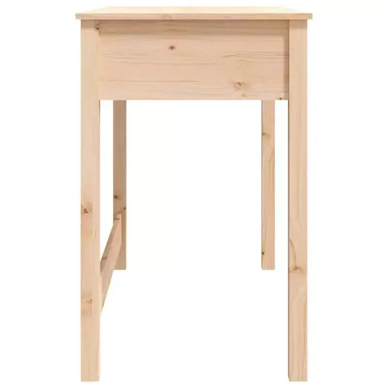 Escritorio rectangular mediano de madera natural maciza de pino