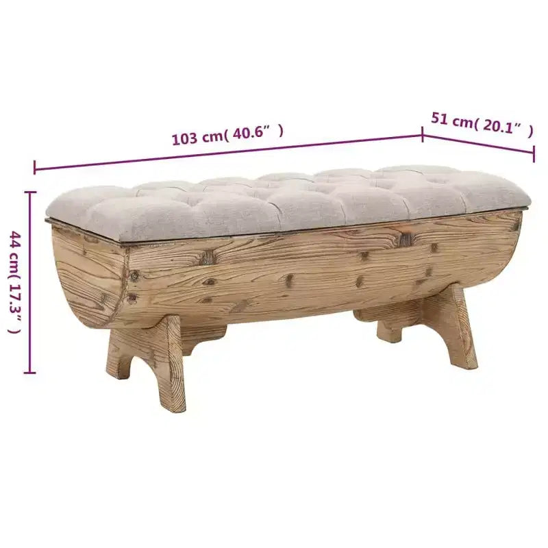 Panca contenitore 40.6 in abete massello