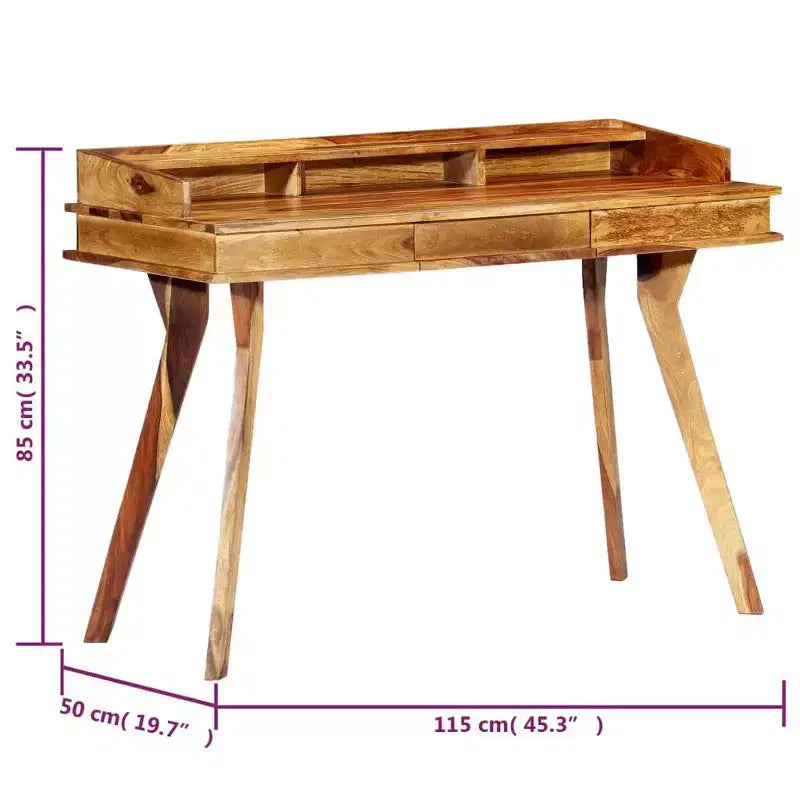 Biurko 45.3x19.7x33.5 z litego drewna akacjowego