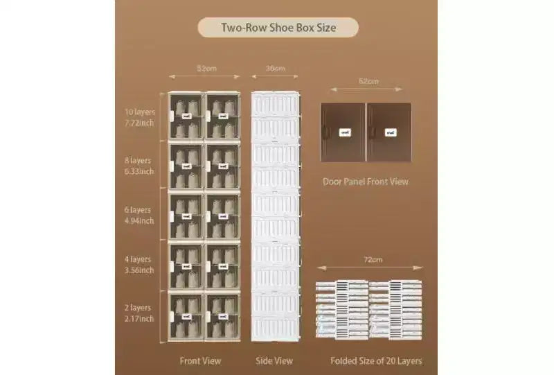 4 PCS organizer per scarpe, organizer impilabile in plastica trasparente per armadio, scatola per scarpe impilabile in plastica trasparente per ingresso, salvaspazio pieghevole