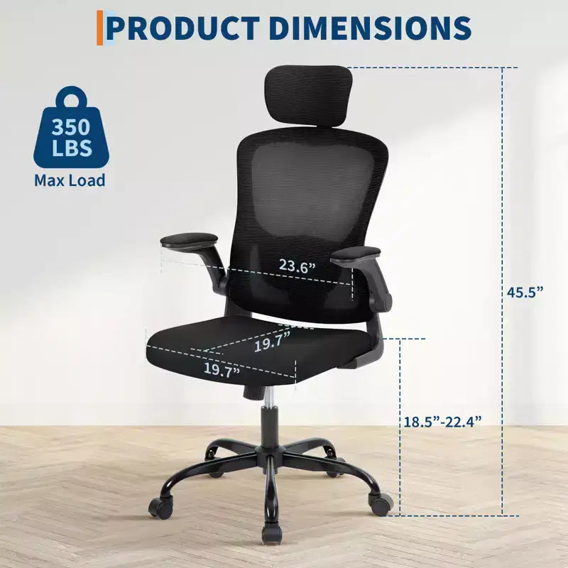 Sedia da ufficio ergonomica premium in rete grigio scuro - poggiatesta regolabile e schienale reclinabile, girevole a 360 - ruote silenziose, delicata sulla pelle e resistente