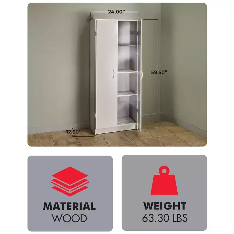 Mobile dispensa con ripiani regolabili per cucina, grigio
