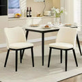 Set di 2 sedie da pranzo, sedie laterali in tessuto imbottito con seduta imbottita e gambe in legno, sedie moderne da pranzo per cucina e soggiorno