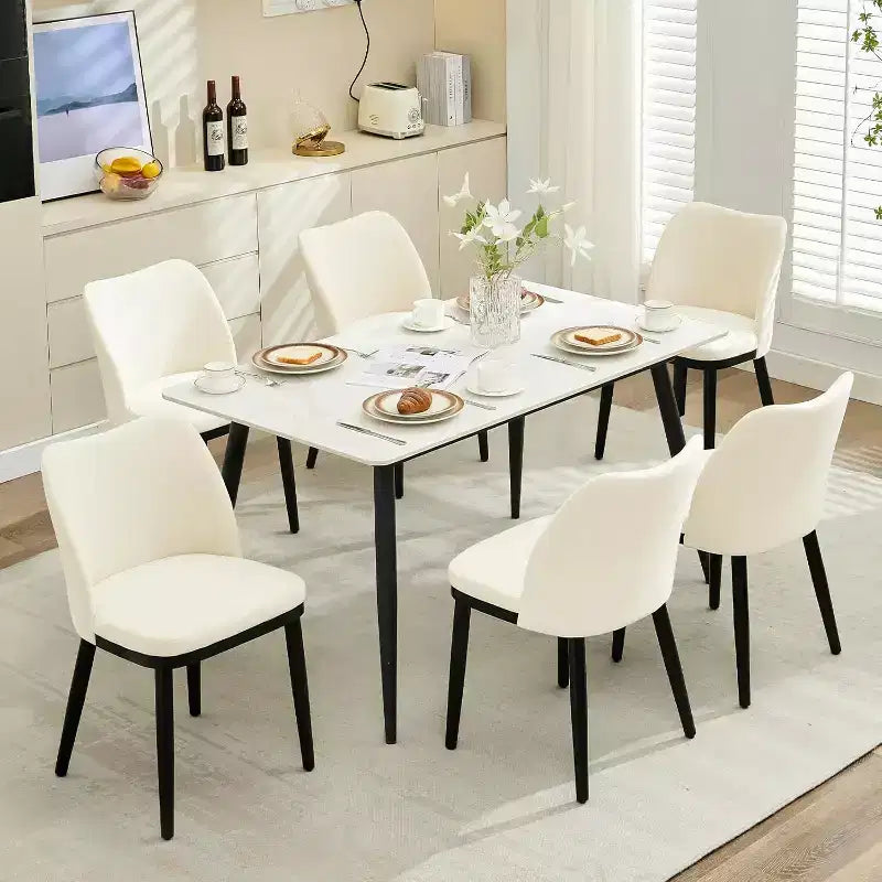Set di 2 sedie da pranzo, sedie laterali in tessuto imbottito con seduta imbottita e gambe in legno, sedie moderne da pranzo per cucina e soggiorno