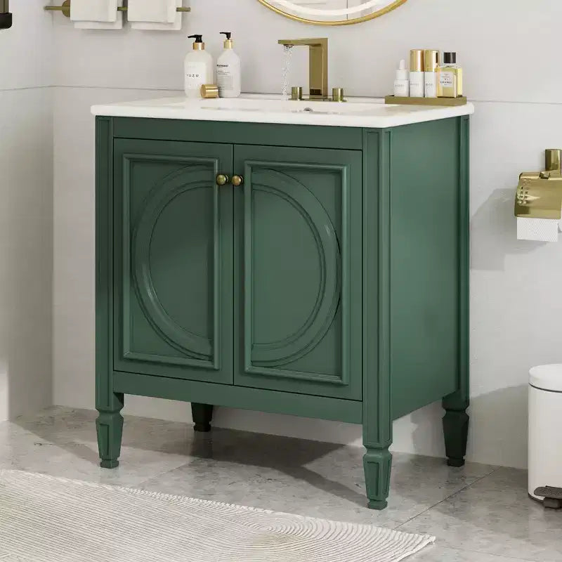 Mobile bagno da 30 con lavabo, mobile contenitore da bagno con cassetto, anta e ripiano, mobile bagno con lavabo singolo