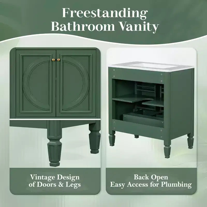 Mobile bagno da 30 con lavabo, mobile contenitore da bagno con cassetto, anta e ripiano, mobile bagno con lavabo singolo