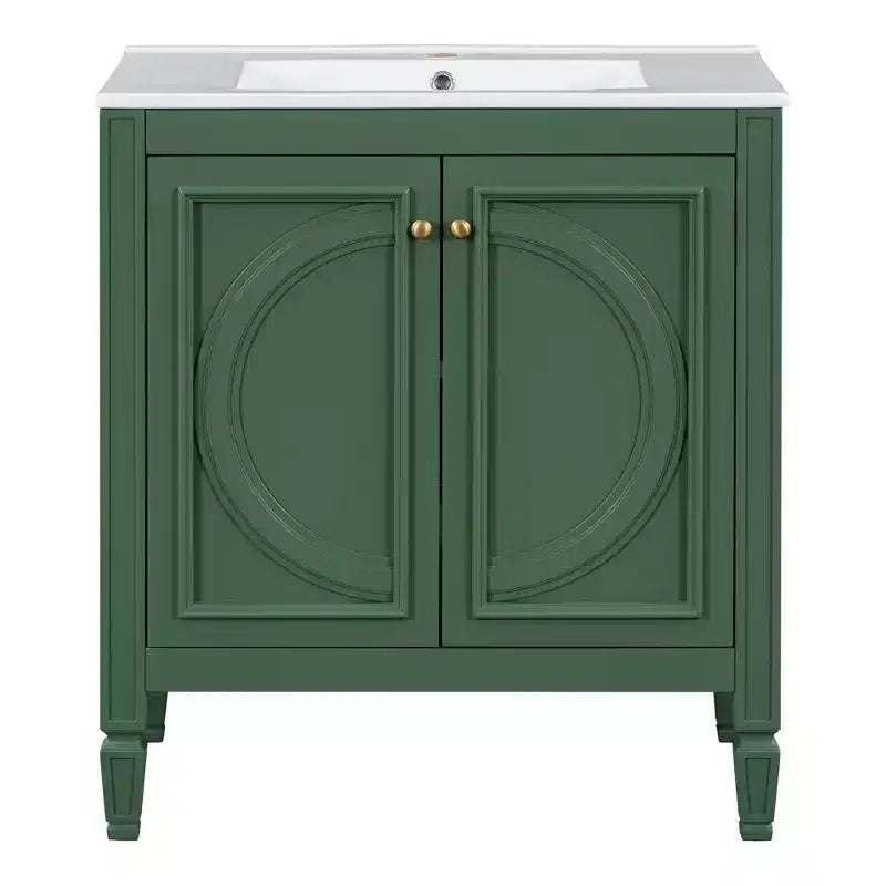Mobile bagno da 30 con lavabo, mobile contenitore da bagno con cassetto, anta e ripiano, mobile bagno con lavabo singolo