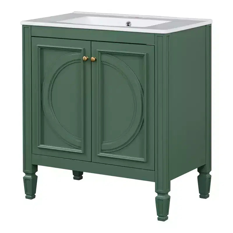 Mobile bagno da 30 con lavabo, mobile contenitore da bagno con cassetto, anta e ripiano, mobile bagno con lavabo singolo
