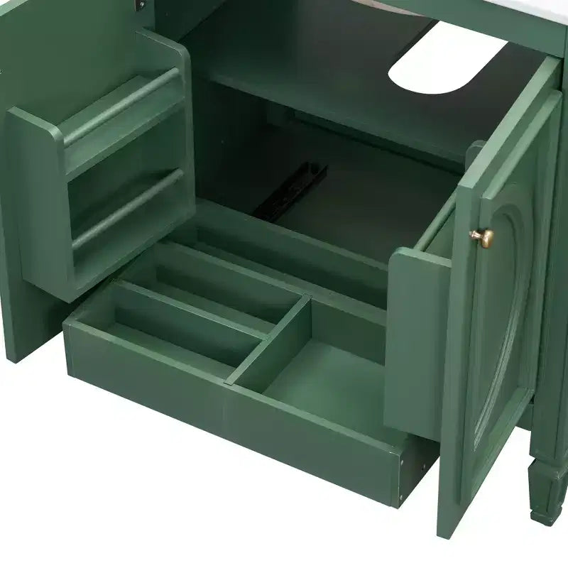 Mobile bagno da 30 con lavabo, mobile contenitore da bagno con cassetto, anta e ripiano, mobile bagno con lavabo singolo