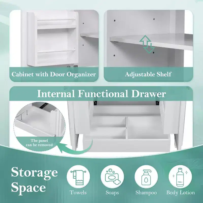 Mobile bagno da 30 con lavabo, mobile contenitore da bagno con cassetto, anta e ripiano, mobile bagno con lavabo singolo