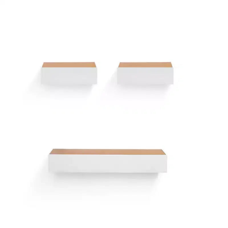 Estante flotante de arce y blanco de 23.6, soporte de pared de madera con herrajes invisibles, perfecto para decorar el baño, dormitorio o cocina, o exhibir libros y plantas; fácil de instalar.