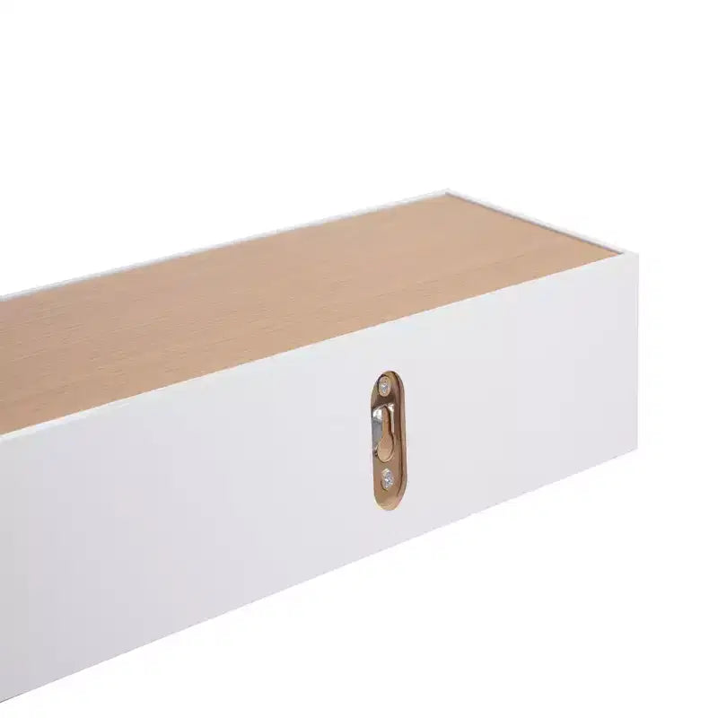 Estante flotante de arce y blanco de 23.6, soporte de pared de madera con herrajes invisibles, perfecto para decorar el baño, dormitorio o cocina, o exhibir libros y plantas; fácil de instalar.