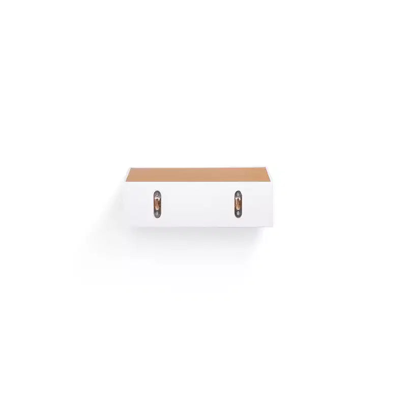 Estante flotante de arce y blanco de 23.6, soporte de pared de madera con herrajes invisibles, perfecto para decorar el baño, dormitorio o cocina, o exhibir libros y plantas; fácil de instalar.