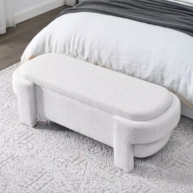 Panca in ciniglia con ampio spazio contenitore per ingresso, soggiorno, camera da letto, corridoio e appartamento, pouf imbottito